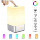 Multifunctional Electronic Alarm Clock Led Bedside 7 Colors Change Night Light White light   colorful