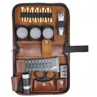 Multifunctional Golf Kit Tool Carrying Bag Golf Accessories Pouch Set Tool With RangeFinder Knife Brush Ball Clip Tee Score For Outdoor Training Beginners Light Brown