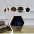 Multifunctional LED Night Light Wall Clock Thermometer Mirror Glass Digital Alarm Clock Silver
