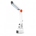Multifunctional LED lamp with solar panel  hand crank dynamo  radio  built in power bank  USB port and more   Use it as a desk lamp  flashlight and radio