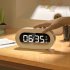 Multifunctional Led Alarm  Clock Usb Charging Digit Display Children Student Bedside Clock green English