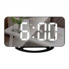 Multifunctional  Mirror  Clock Led Makeup Mirror Digital Alarm Clock For Household Living Room TS-8201-HW (black shell white light)