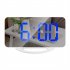 Multifunctional  Mirror  Clock Led Makeup Mirror Digital Alarm Clock For Household Living Room TS 8201 B  white shell blue light 