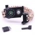 Multifunctional Outdoor Knitting Bracelet with LED Light Compass Flintstone Whistle Parachute Cord black