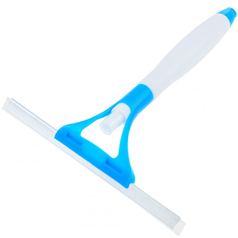 Multifunctional Spray-type Glass Cleaning Tool Brush Cleaner Handled Scraper Car Window Washing Tool blue