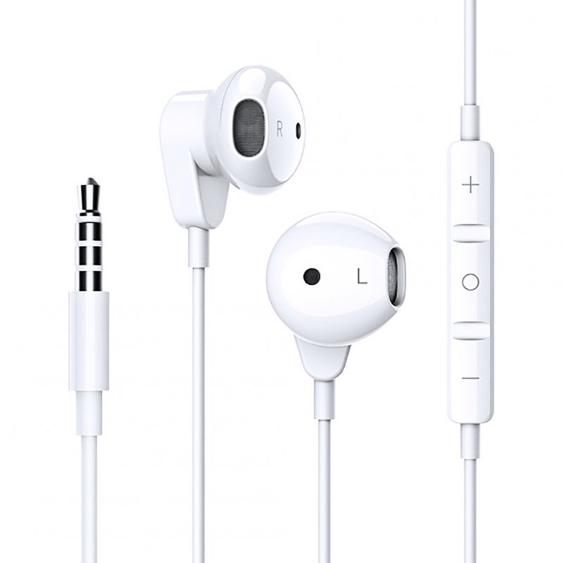 Multifunctional Type C Headset No-delay Noise Cancelling Stereo In-ear Earphone With Microphone Compatible For Xiaomi Huawei White