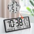 Multifunctional Wall Clock Time Date Temperature Humidity Display Digital Clock Electronic Clock White