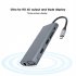 Multiport USB C Hub Adapter Charging Block Desktop Charging Hub 12 In 1 Charger Adapter Card Reader Connector Grey