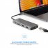 Multiport USB C Hub Adapter Charging Block Desktop Charging Hub 12 In 1 Charger Adapter Card Reader Connector Grey