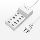 Multiport USB Hub 10 In 1 USB Wall Charger Splitter 5V 2.4A Fast Charging For Laptop PC Printer Flash Drive Mobile Devices 10-port A18 US plug