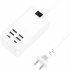 Multiport USB Hub Adapter 30W Charging Block Desktop Charging Hub 6 USB Ports Charger Adapter With LED Work Indicator For Smart Phones Tablet Laptop white US pl
