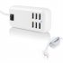 Multiport USB Hub Adapter 30W Charging Block Desktop Charging Hub 6 USB Ports Charger Adapter With LED Work Indicator For Smart Phones Tablet Laptop white US pl