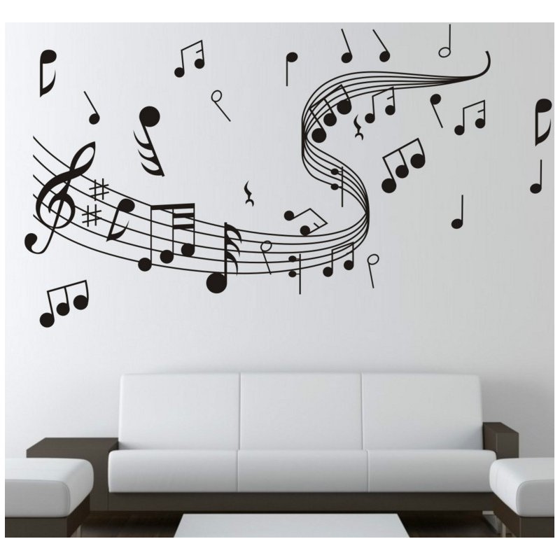 Music Note Wall Sticker DIY Wallpaper Home Wall Decoration Removable Sticker 60 * 100cm