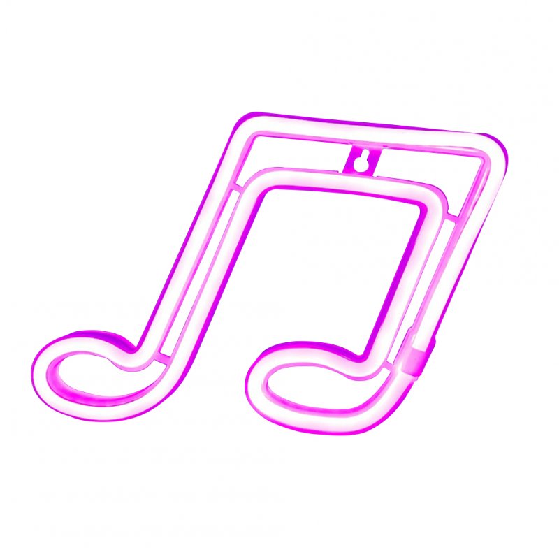 Musical Note LED Neon Sign USB/Battery Powered Decoration Neon Lamp For Home Bedroom KTV Bar Party Wall Decor pink