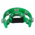 Musical Tambourine Handbell with Double Row Metal Jingles Percussion Drum Party Gift Percussion Instruments green