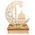Muslim Eid LED Wood Lamp Festival Moon LED Decoration Star Prayer Shape  Moon stars