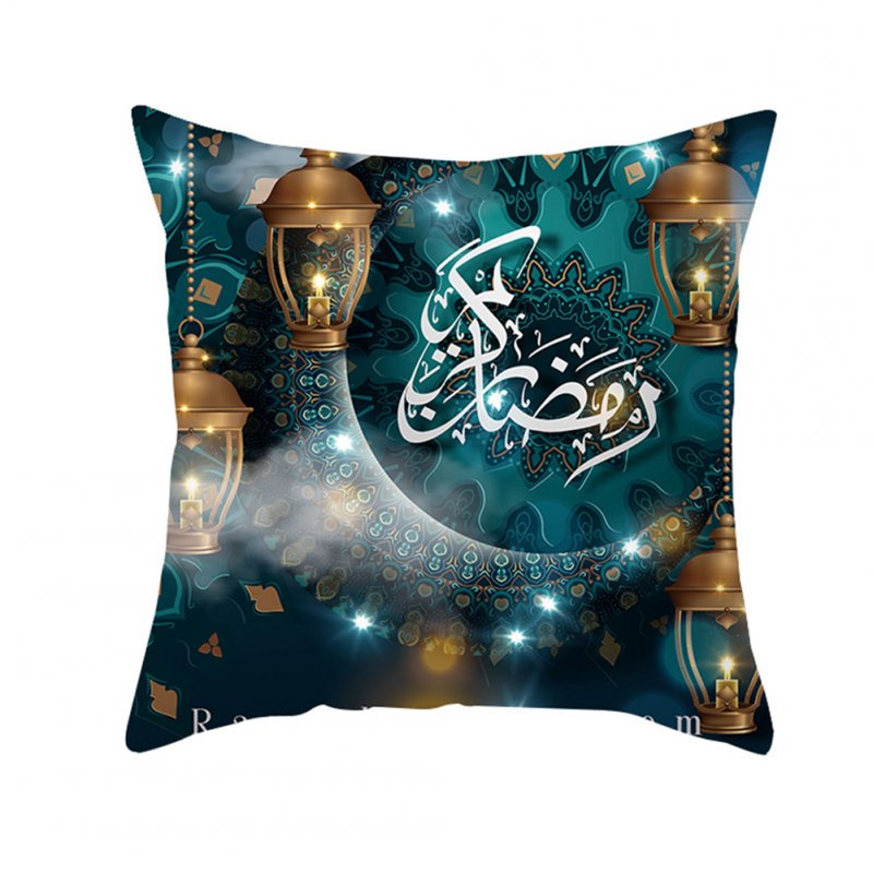 Muslim Ramadan Pillowcase Digital Printing Peach Skin Cushion Cover Home Festival Decoration TPR261-9_45 * 45cm (without pillow)