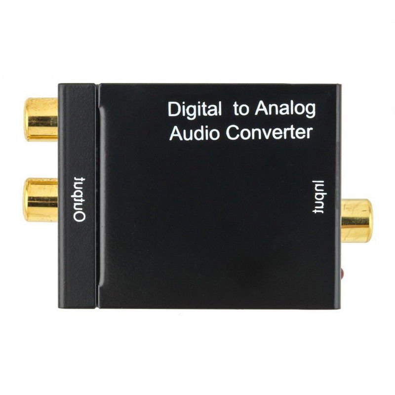 Digital Optical Coax to Analog RCA L/R Audio Converter Adapter with Fiber Cable & USB Cable & Mainframe 