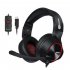 N11U PC Gamer Gaming Headset Casque 7 1 Channel Sound Wired USB Earphone Headphones with Mic Volume Control LED for Computer Black   red