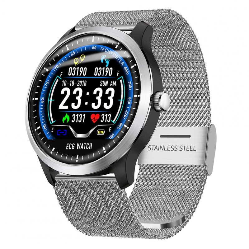 N58 Smart Watch Sports Bracelet - Silver Stee