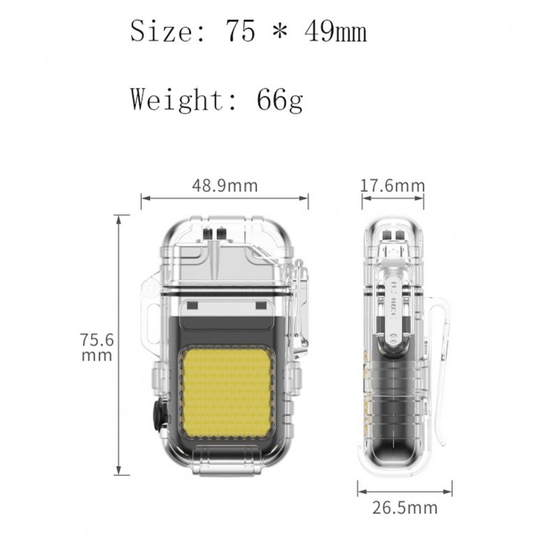 Mini Usb Cigarette Lighters Type-c Rechargeable Multifunctional Outdoor Windproof Double Arc Lighter 