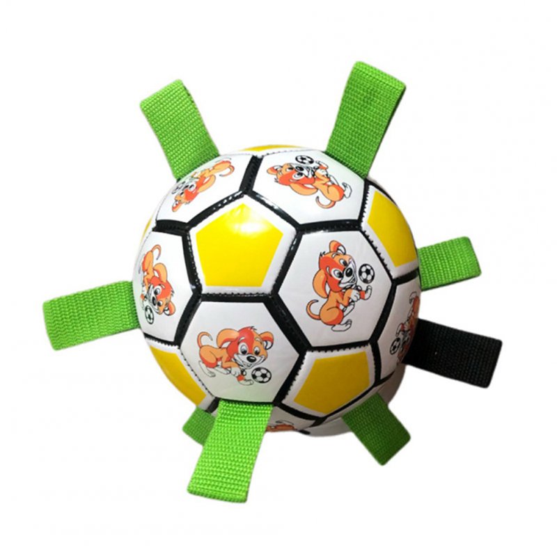 Pet Dog Soccer Toys With Rope Bite-resistant Chewing Toy Outdoor Multifunctional Interactive Training Toys 