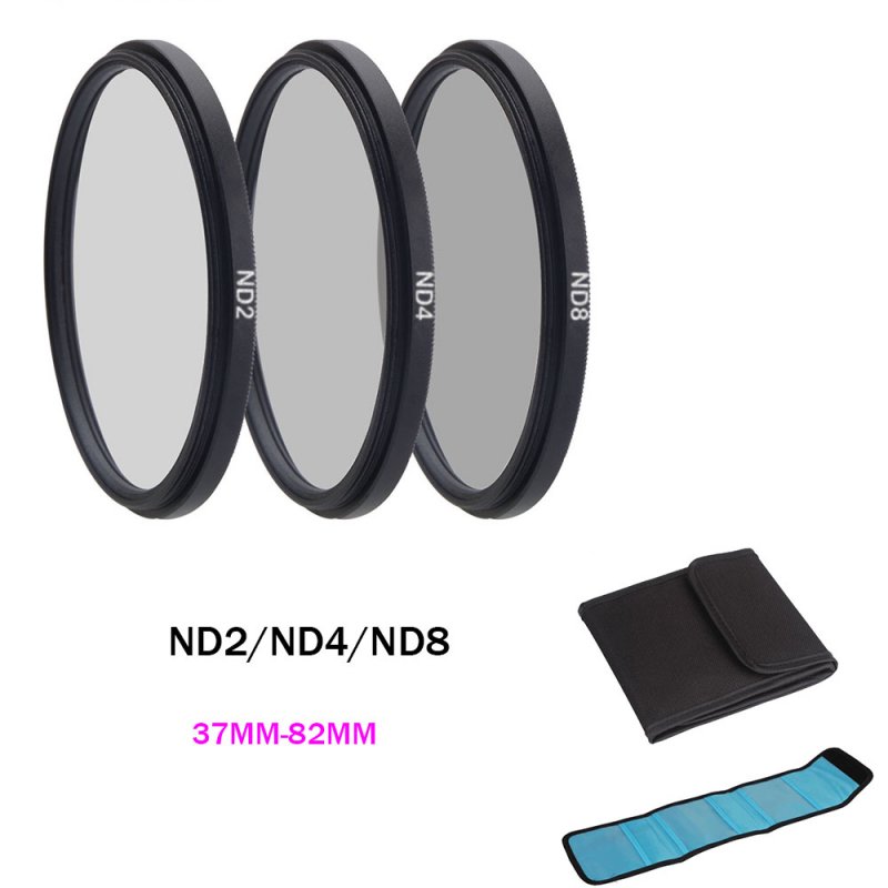 ND Filter Neutral Density ND2 ND4 ND8 Filtors 37 52 58 62 67 72 77 82mm Photography for Canon Nikon Sony Camera 82MM