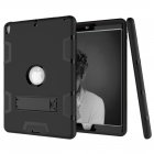 NEW iPad 10.5 2017/2018 PC+ Silicone Hit Color Armor Case Tri-proof Shockproof Dustproof Anti-fall Protective Cover  Black + Black