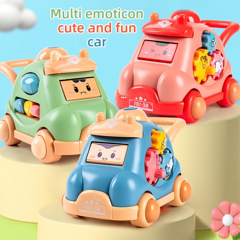 Inertia Car Toy For Kids Cartoon Face Changing Car Toy With Visible Colored Moving Gears Light Music Effects For Birthday Christmas Gifts 