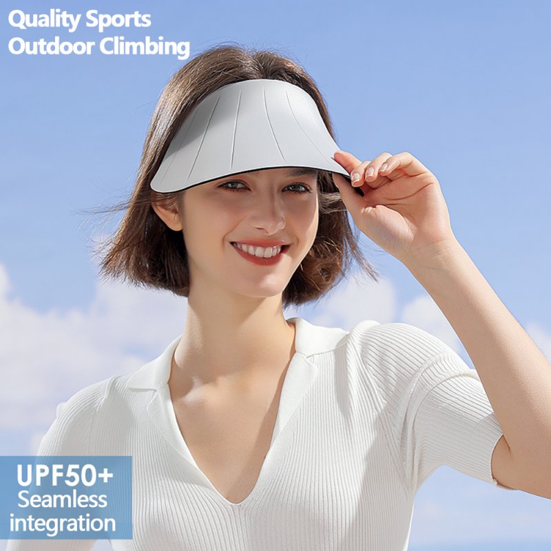Xmz265 Women Summer Sun Hat Breathable Adjustable Anti-ultraviolet Wide Brim Sunscreen Cap Empty Top Visors XMZ265; Night Black adjustable