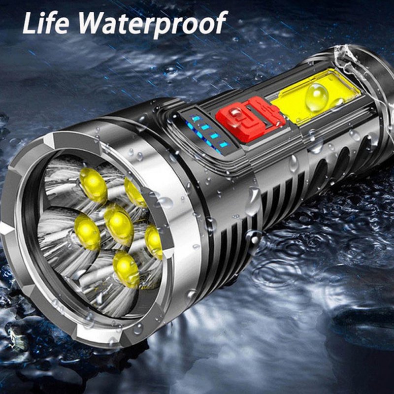 10w Outdoor Mini Portable Led Flashlight Rechargeable Multi-functional Ipx6 Waterproof Strong Light Work Lights Led Flashlight