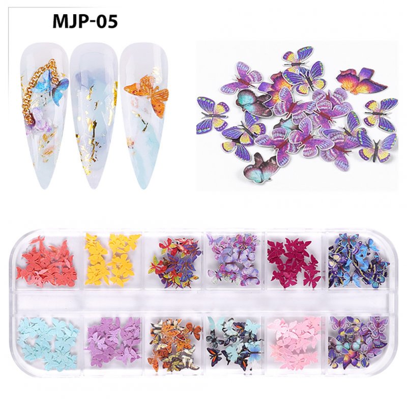 Nail Decorator Butterflies with little flowers for Christmas and Halloween nail art Nail jewelry set 05