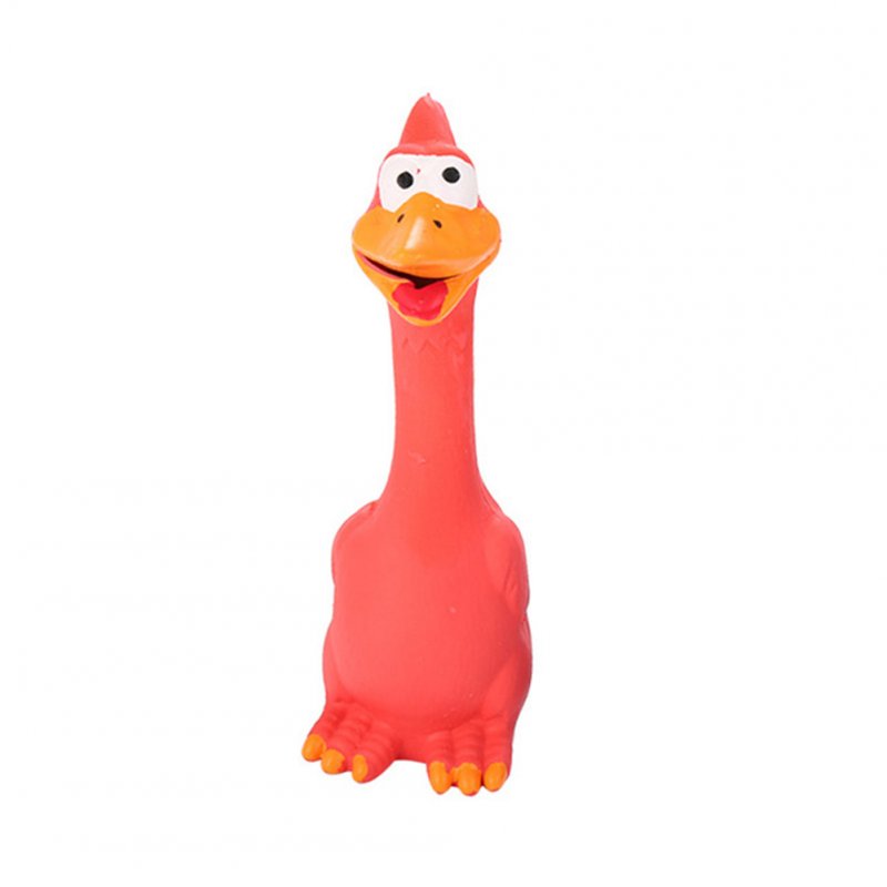 Natural Latex Screaming Chicken Squeeze Sound  Toy Anti-squeeze Bite-resistant Dog Squeaker Chew Training Toys Pet Products Red