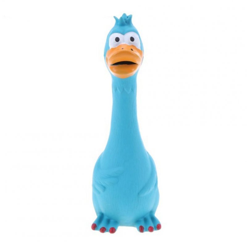 Natural Latex Screaming Chicken Squeeze Sound  Toy Anti-squeeze Bite-resistant Dog Squeaker Chew Training Toys Pet Products blue