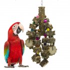 Natural Wood Hanging Chew String Handmade Tear-resistant Bird Tooth Cleaning Molar Toys for Large Medium Parrot