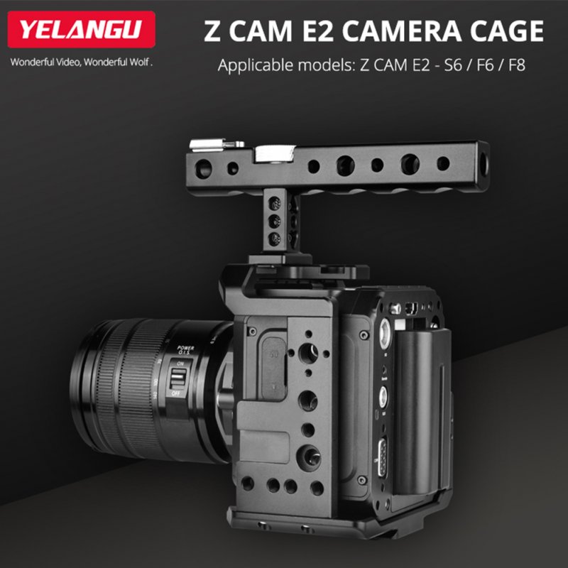 Black Camera Cage+Top Handle Kit Aluminium Alloy for Z CAM E2 Camera Accessories black