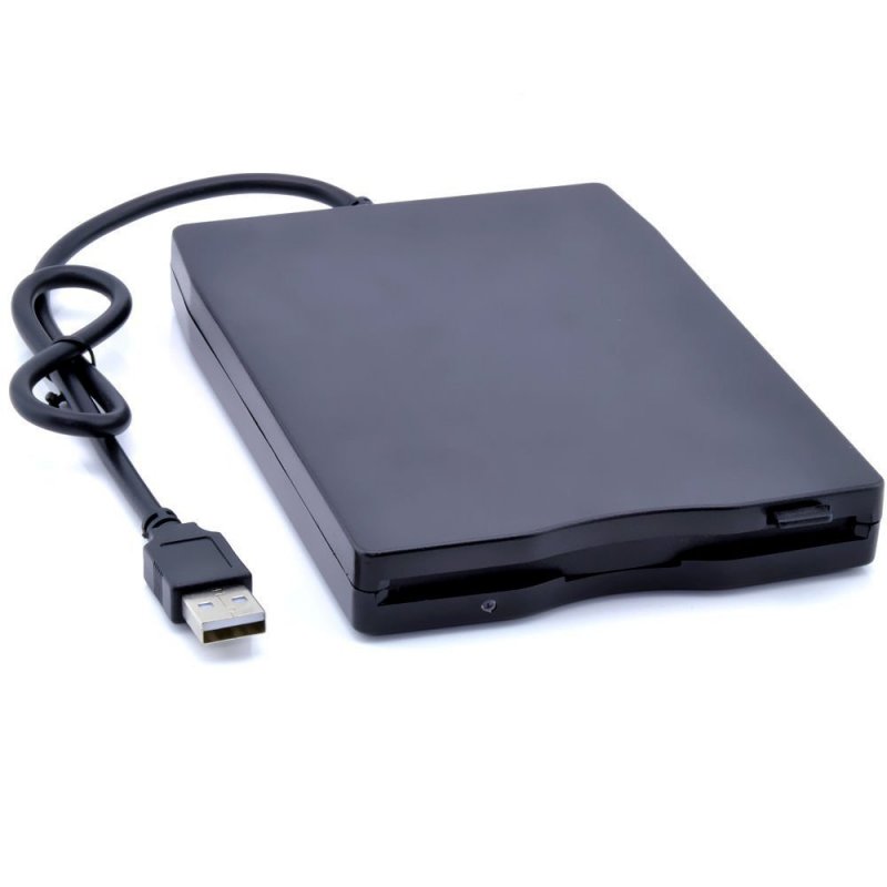 Portable External 3.5" USB 1.44 MB FDD Floppy Disk Drive and Play for PC Windows 2000/XP/Vista/7/8/10 Mac 8.6 or Upper Black