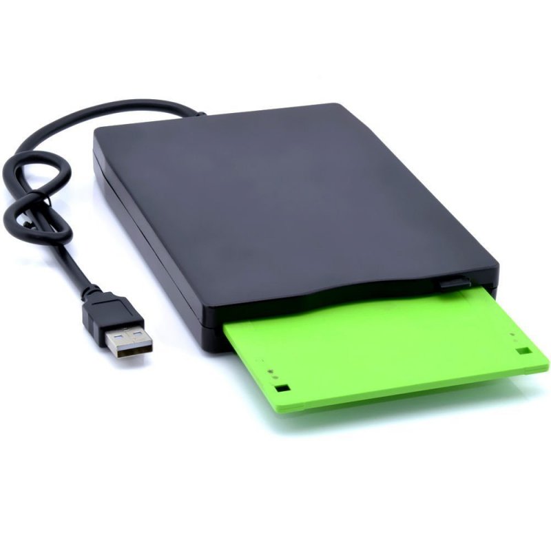 Portable External 3.5" USB 1.44 MB FDD Floppy Disk Drive and Play for PC Windows 2000/XP/Vista/7/8/10 Mac 8.6 or Upper Black