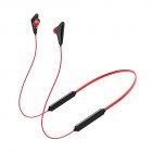 Neck Hanging Bluetooth-compatible 5.0 Headset Magnetic Charging Large Battery Sports Earplugs Noise Reduction Music Headphone Red