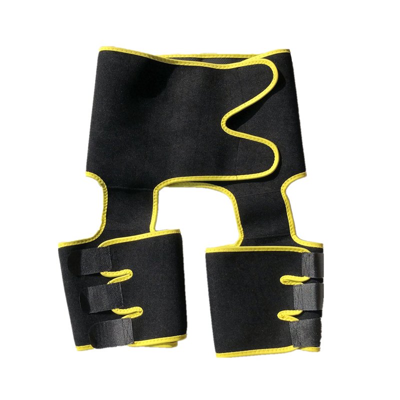 Neoprene Slim Thigh Trimmer Leg Shapers Slimming Belt Waist Trainer Sweat Shapewear Fat Burning Compress Belt yellow_XL