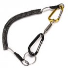 Net  Holder  With  Coil  Lanyard Strong Magnetic Quick Release Clips Carabiner For Outdoor Hiking Yellow buckle + gray rope suit