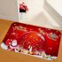 New Christmas Snowman Printed Soft Flannel Floor Mat Bathroom Anti Slip Mat Rug milky 40 120cm