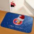New Christmas Snowman Printed Soft Flannel Floor Mat Bathroom Anti Slip Mat Rug blue 40 60cm