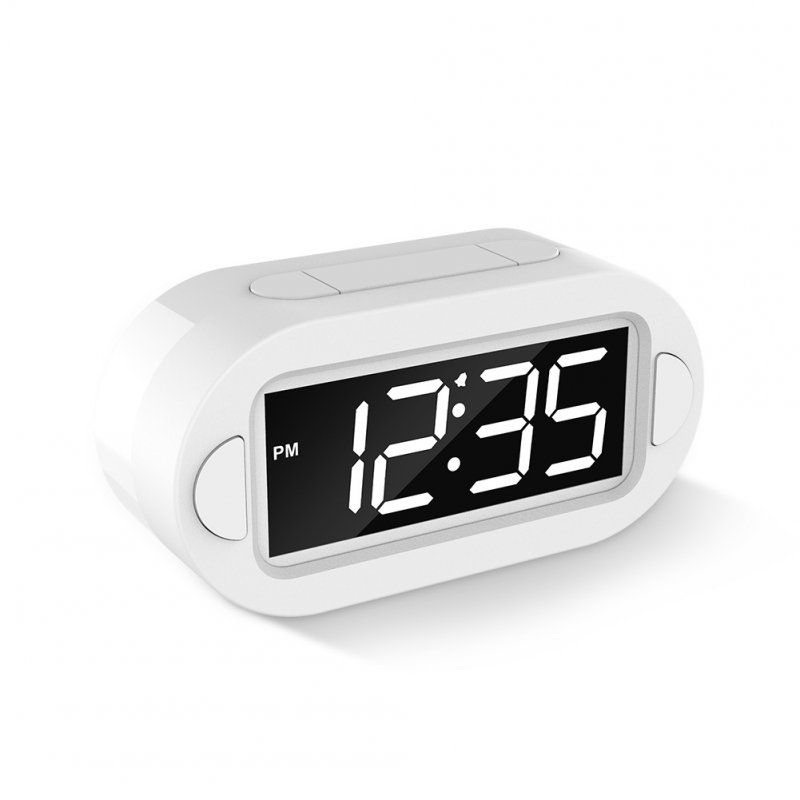 New USB Mobile Phone Charging Simple Stylish LED Electronic Alarm Clock without Radio Function white_white