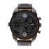 New in Box Oulm Military Genuine Black Leather 2 Timer Oversize Men s Watch Cool