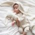 Newborn Baby Cute Jumpsuit with Rabbit Ears Lovely Hooded Cotton Romper Pink 66