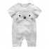 Newborn Infant Baby Boy Girl Cartoon Printing Short Sleeve Romper Bodysuit   letters 66cm