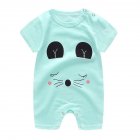 Newborn Infant Baby Boy Girl Cartoon Printing Short Sleeve Romper Bodysuit   cat 66cm