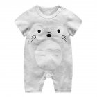 Newborn Infant Baby Boy Girl Cartoon Printing Short Sleeve Romper Bodysuit  Chinchilla 59cm