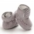 Newborn Plush Snow Boot Warm Soft Sole Non slip Shoes for Winter Infant Boys Girls gray Inside length 11 cm